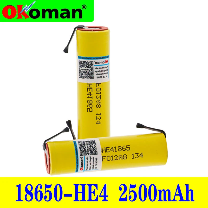 100% Новый оригинальный HE4 3 7 v 2500mah 18650 литиевая аккумуляторная батарея для