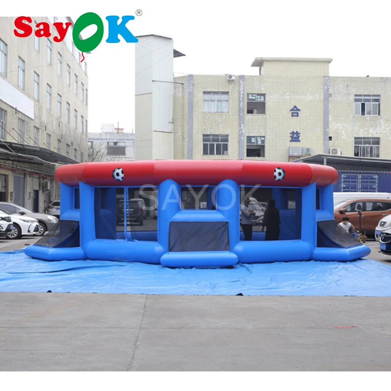 

Inflatable Football Field with Multiple Doors Inflatable Soccer Field for Playing Football Team Match Game with Air Blower