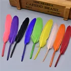 Утиные перья для рукоделия, 10-15 см4-6 дюймов, гусиные перья, красные перья, белые, черные перья, пух, украшения, карнавальные аксессуары сделай сам