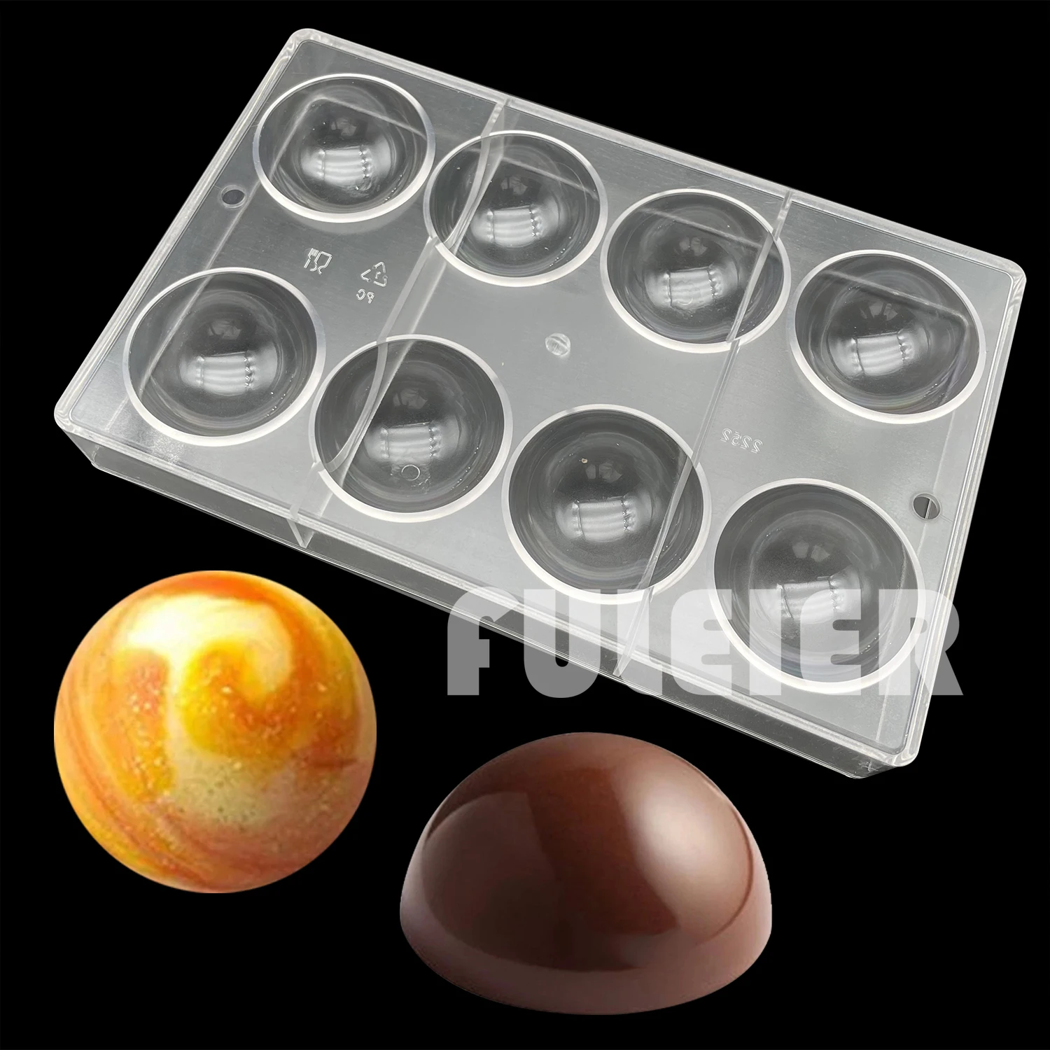 

8 Hole Half Ball Polycarbonate Chocolate Mold,DIY Baking Pastry Confectionery Tools Tray Candy Cake Decorating Mould Bakeware