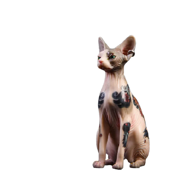 Jxk творческая имитация сфинкса модель котенка татуировка кошка без волос