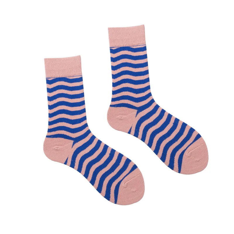 

New Trend College Style Harajuku Casual Ladies Girls' Socks Women Combed Cotton Street Fashion Stripe Dot Numeral Long Socks