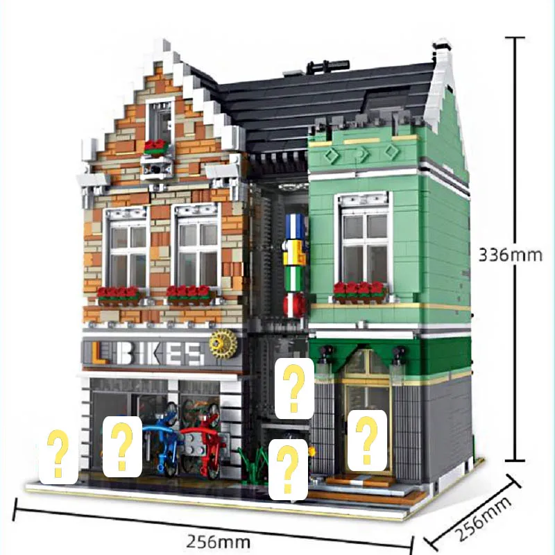 Строительные блоки Senbao для города улица серии View коммерческий велосипед магазин