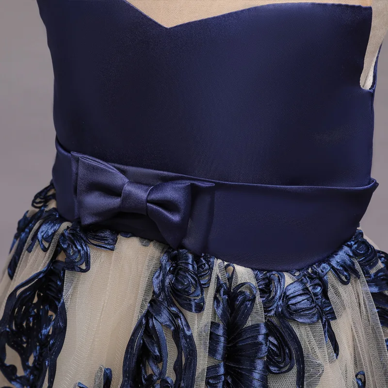 Платье принцессы новинка 2019 платье для девочек с бантом цветочным принтом