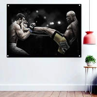 live boxing sport wallpaper workout poster wall hanging arena match motivational banner flag canvas painting gym wall decor b2