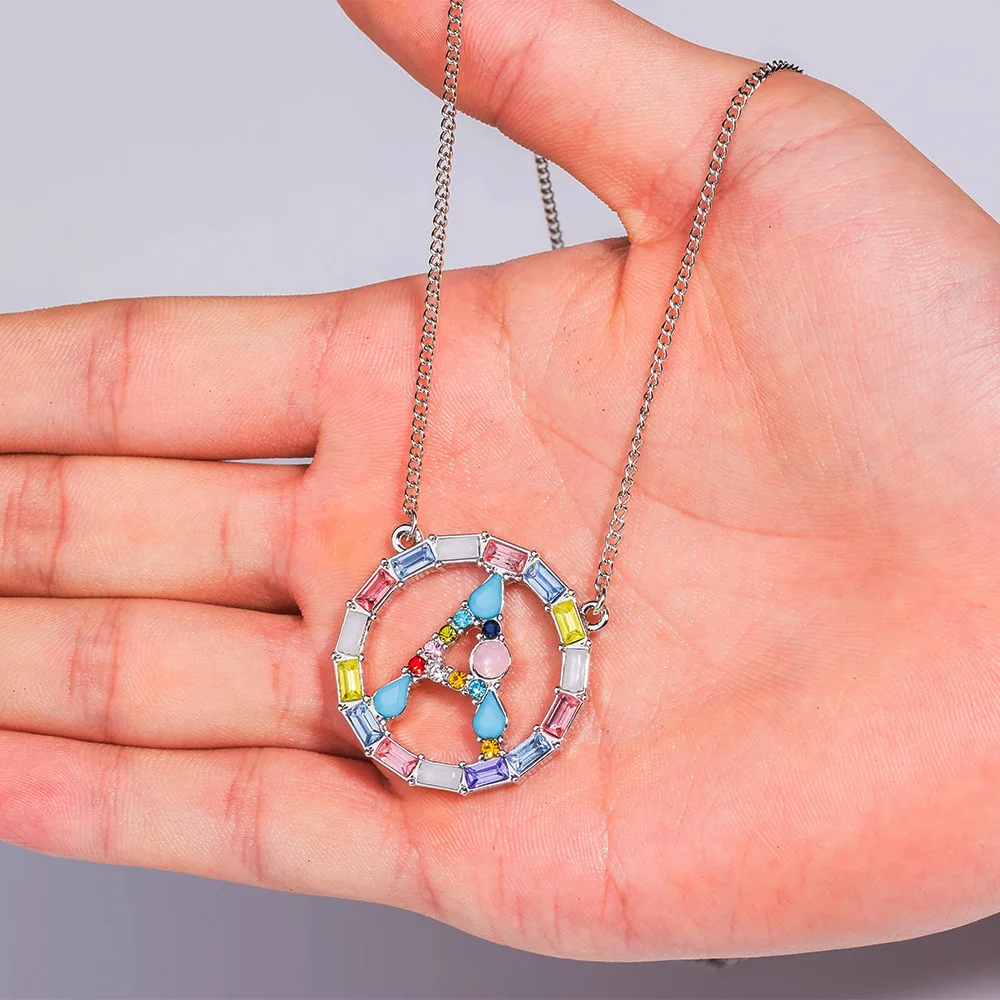 Круглое ожерелье с буквенными подвесками ювелирные изделия самодельного