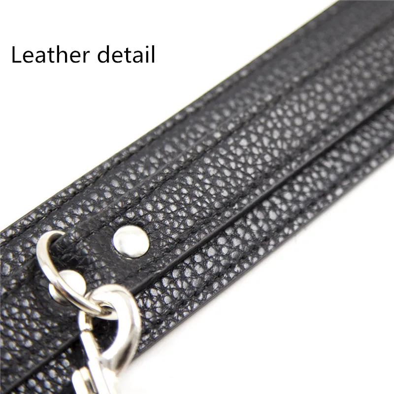 1 шт. 46 см сексуальный черный секс ошейник из искусственной кожи и поводок бондаж