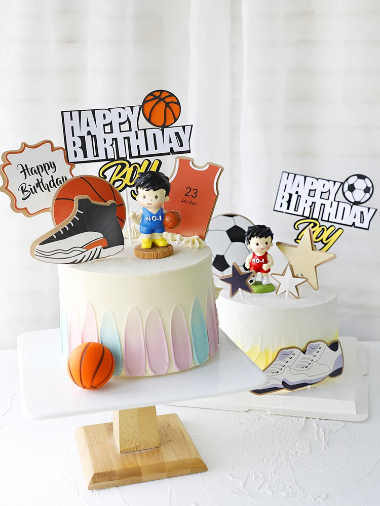 Футбол баскетбол спортивный Тип торт Топпер Для детей день рождения поставки