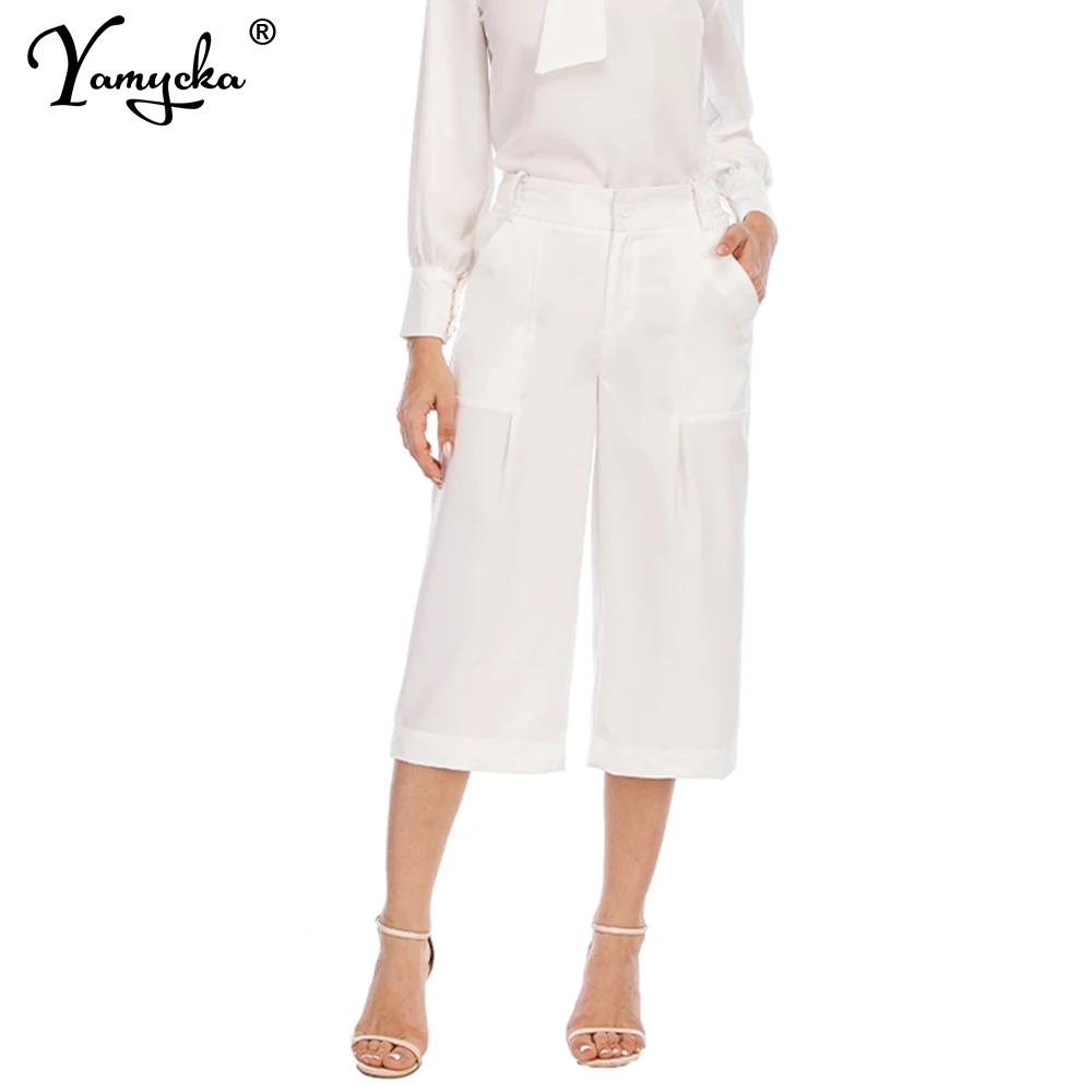 

Sexy Black White Wide Leg Pants women high waist Loose flare woman pants Casual fashion Office wear plus size baggy pants 2021