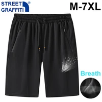 mens summer breeches shorts 2021 elastic sports joggers fitness bermudas shorts men breathable quick dry big size beach shorts