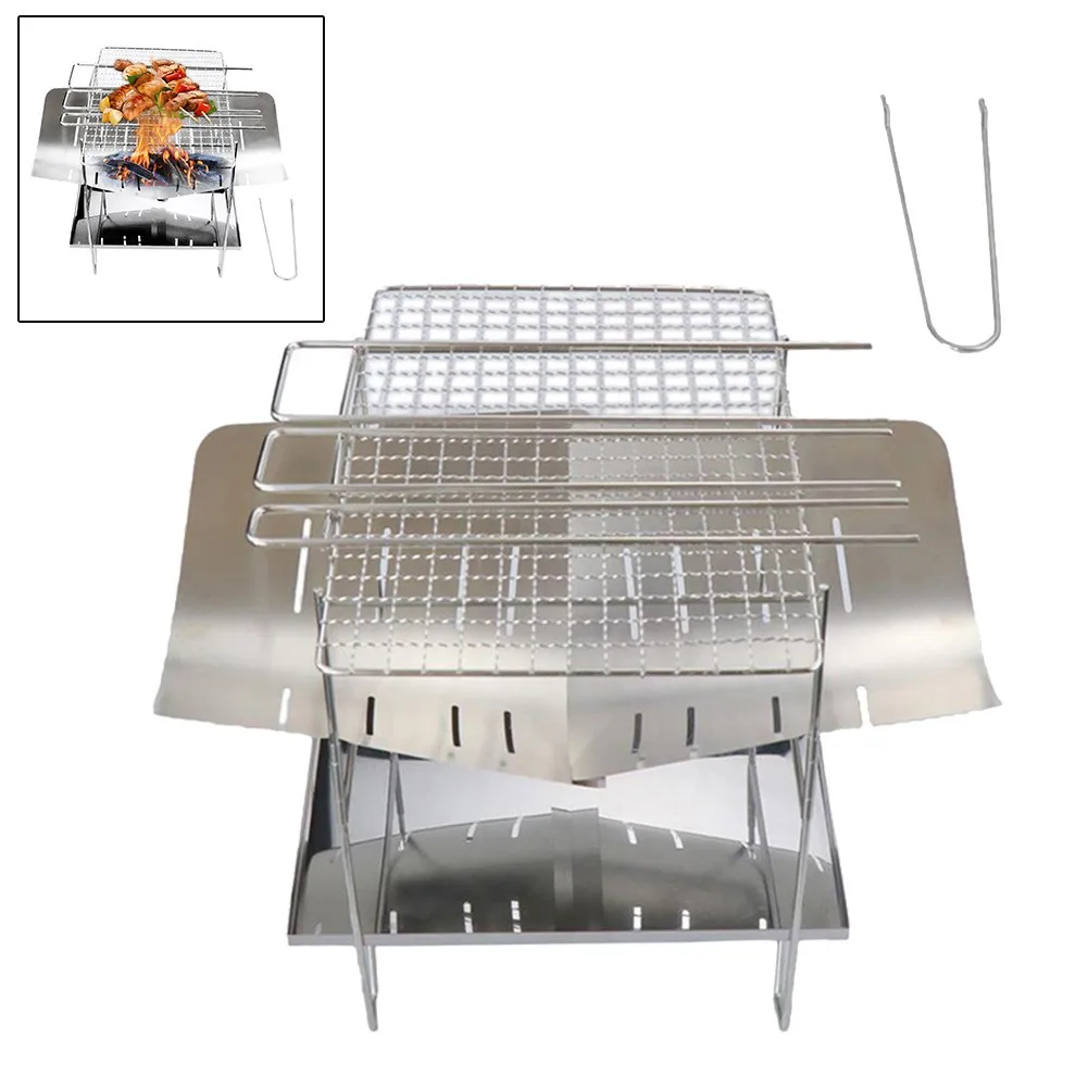 

Folding Outdoor Camping Campfire Wood Fire Stove Ultralight BBQ Cooking Fire Stoves Ultralight Heating Barbecue Adjusted Freely