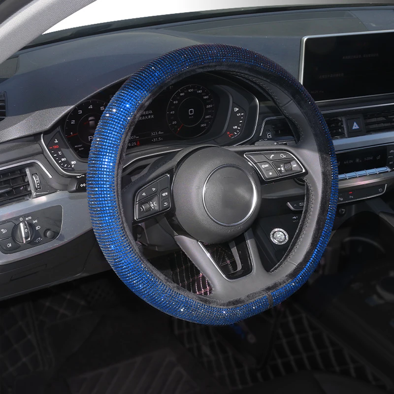 Чехлы рулевого колеса автомобиля Стразы с плоским дном D-образной формы для Volkswagen
