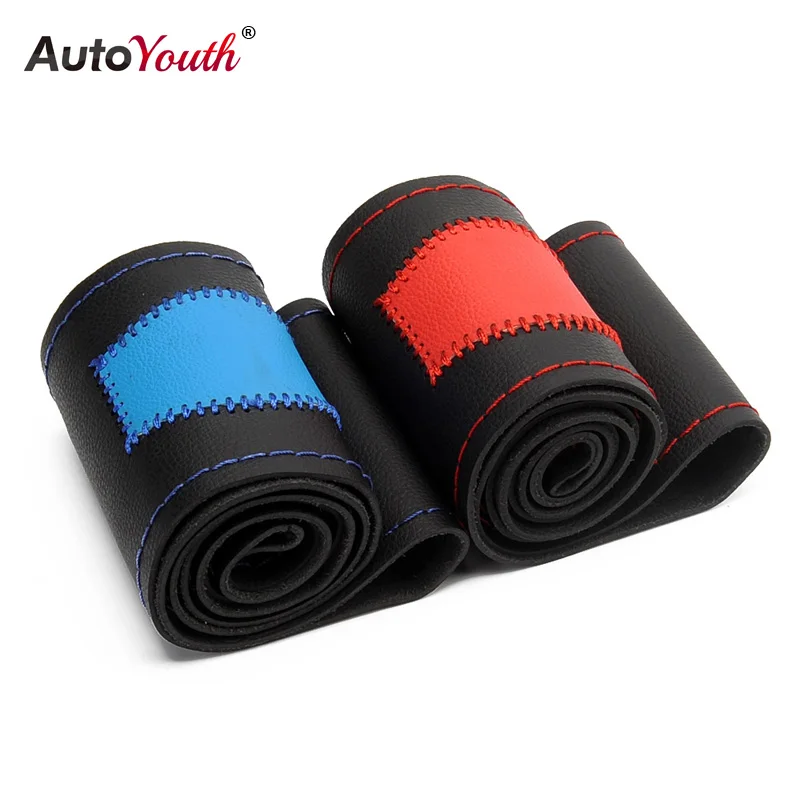 AUTOYOUTH рулевого колеса Чехлы DIY микрофибры кожаный чехол автомобиля ручной работы