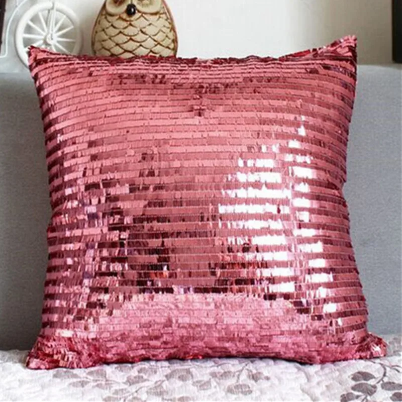 pink Серебряный Блестящий красный свадебный чехол для подушки/винно-красный чехол для подушки подарок на день рождения/Шикарный чехол для подушки для дивана - Цвет: pink