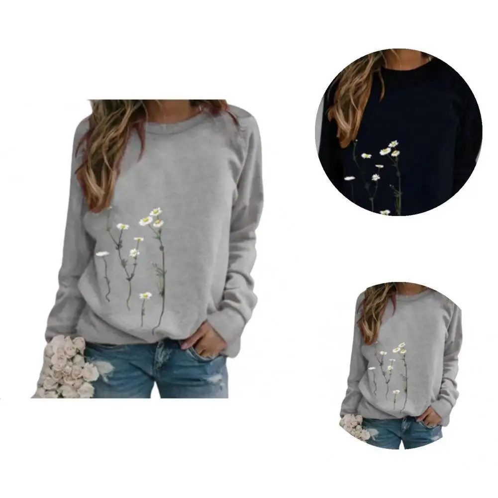 

Trendy Sweatshirt Jumper Shrinkable Cuffs Lightweight Sweatshirt Blouse Pullover Sweatshirt