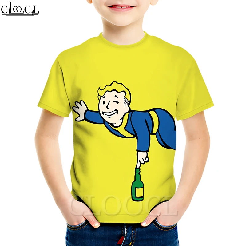 Детская одежда для видеоигр Fallout 4 футболка с 3D принтом милые футболки мальчиков и