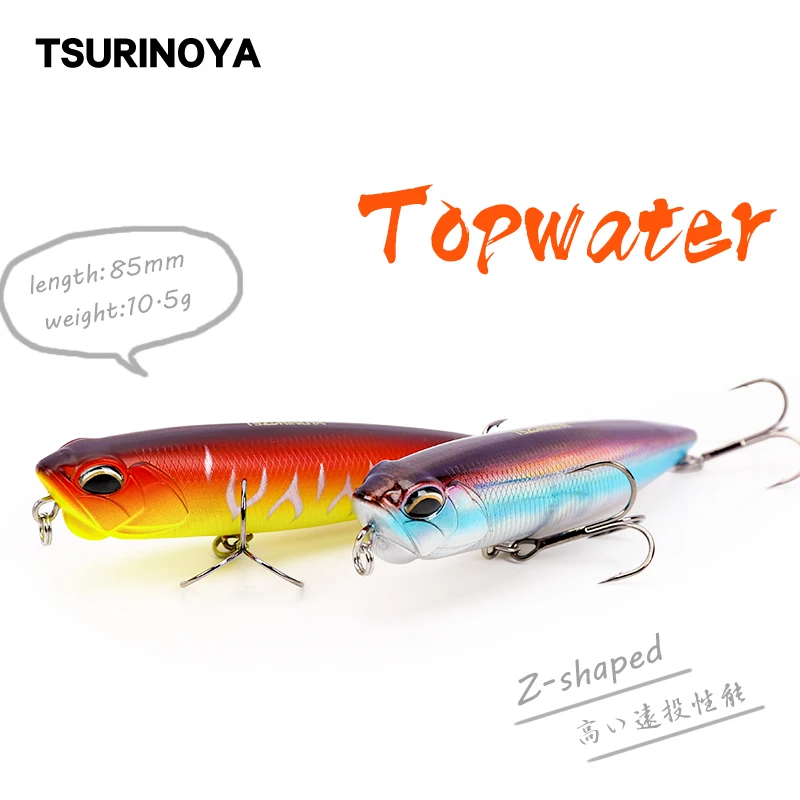 TSURINOYA для рыбалки приманки DW59 Topwater воды карандаш z образный жесткая приманка 85 мм