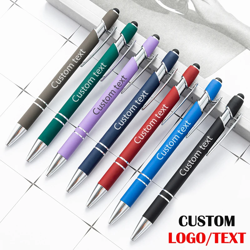 100pcs/Lot Custom Metal Capacitive Touch Ballpoint Pen Handwriting Touch Screen Pen Custom Logo Business Gift Pen Student