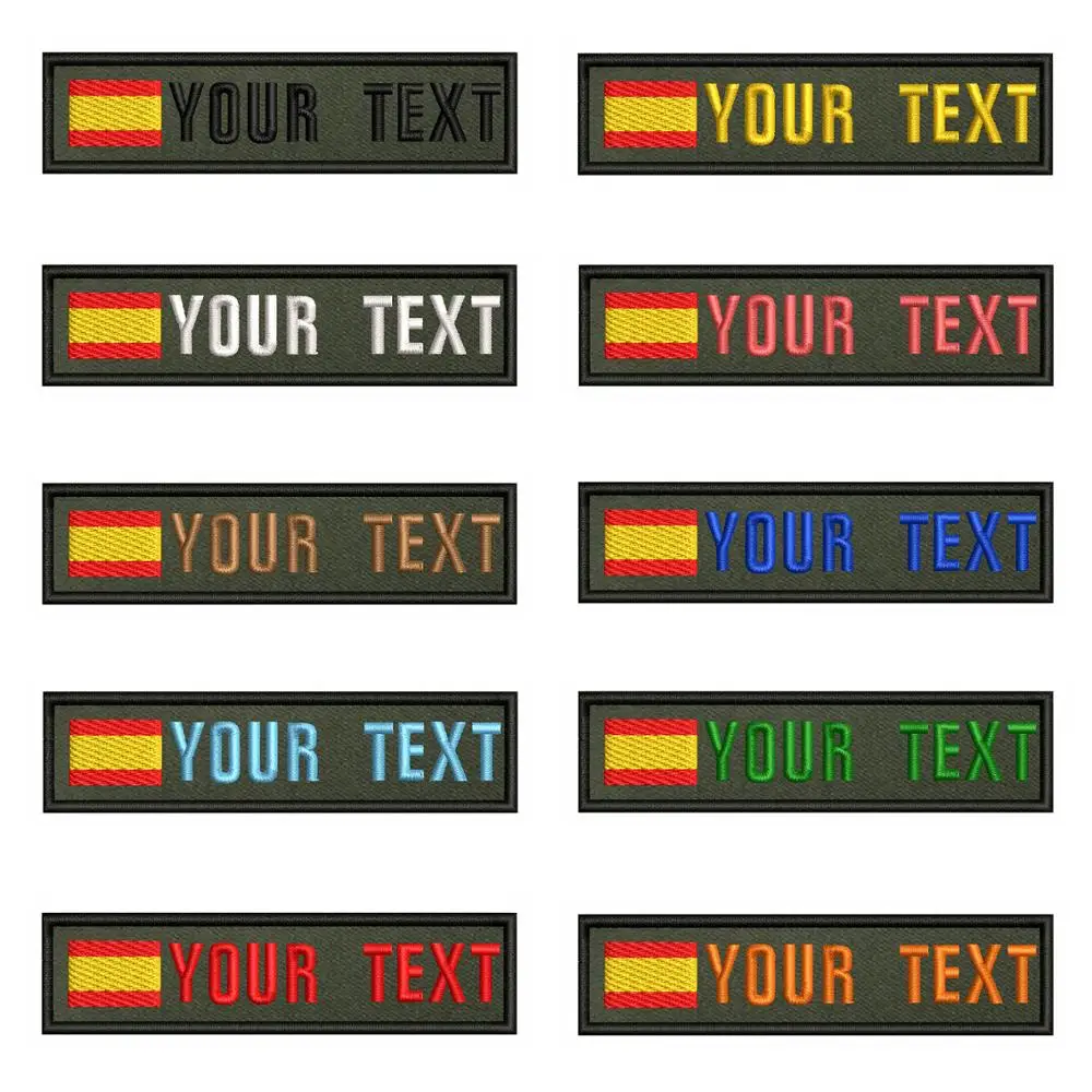 Зеленый фон Испанский флаг Испании 10X2.5cm вышивка пользовательское имя заплатка с