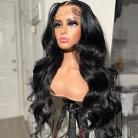 body wave lace front wig 13x4 lace frontal human hair wigs for black women 30 inch brazilian pre plucked hd loose deep wave wigs