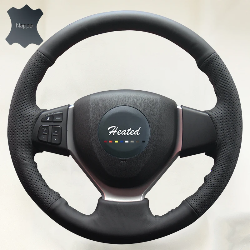 Чехол на руль из натуральной кожи для Suzuki CELERIO S CROSS SX4 2013 2014 Vitara 2015 оплетка руль|leather