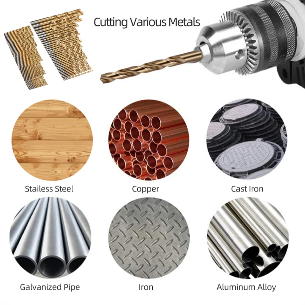 Набор кобальтовых сверл 99 шт. спиральный винт метрические композитные насадки