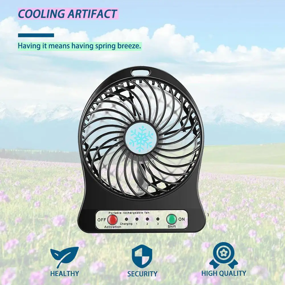 

Mini Portable Fan Usb Rechargeable Fan Mini Desk Third Light Fan Cooling Air Rechargeable LED Wind Cooler Air Fans Cooler R8Y3