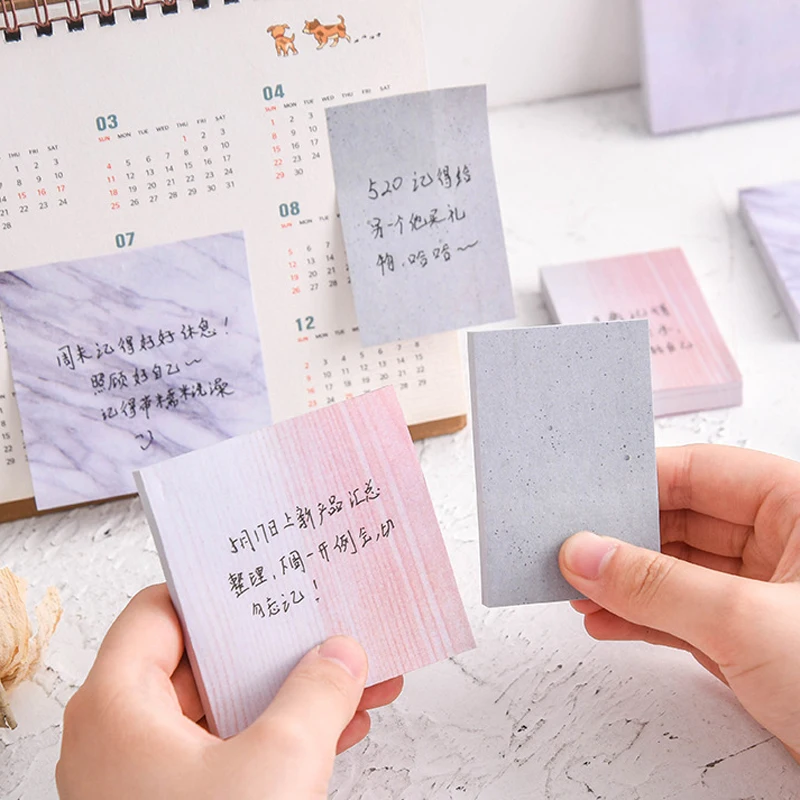 Новинка мраморный цвет блокнот самоклеющийся камень стиль липкая закладка для