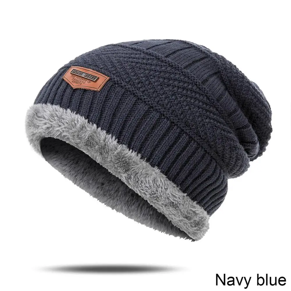 

Высококачественная Мужская зимняя шапка из плотного хлопка теплая шапка бини для мужчин модные вязаные шапки унисекс шапка