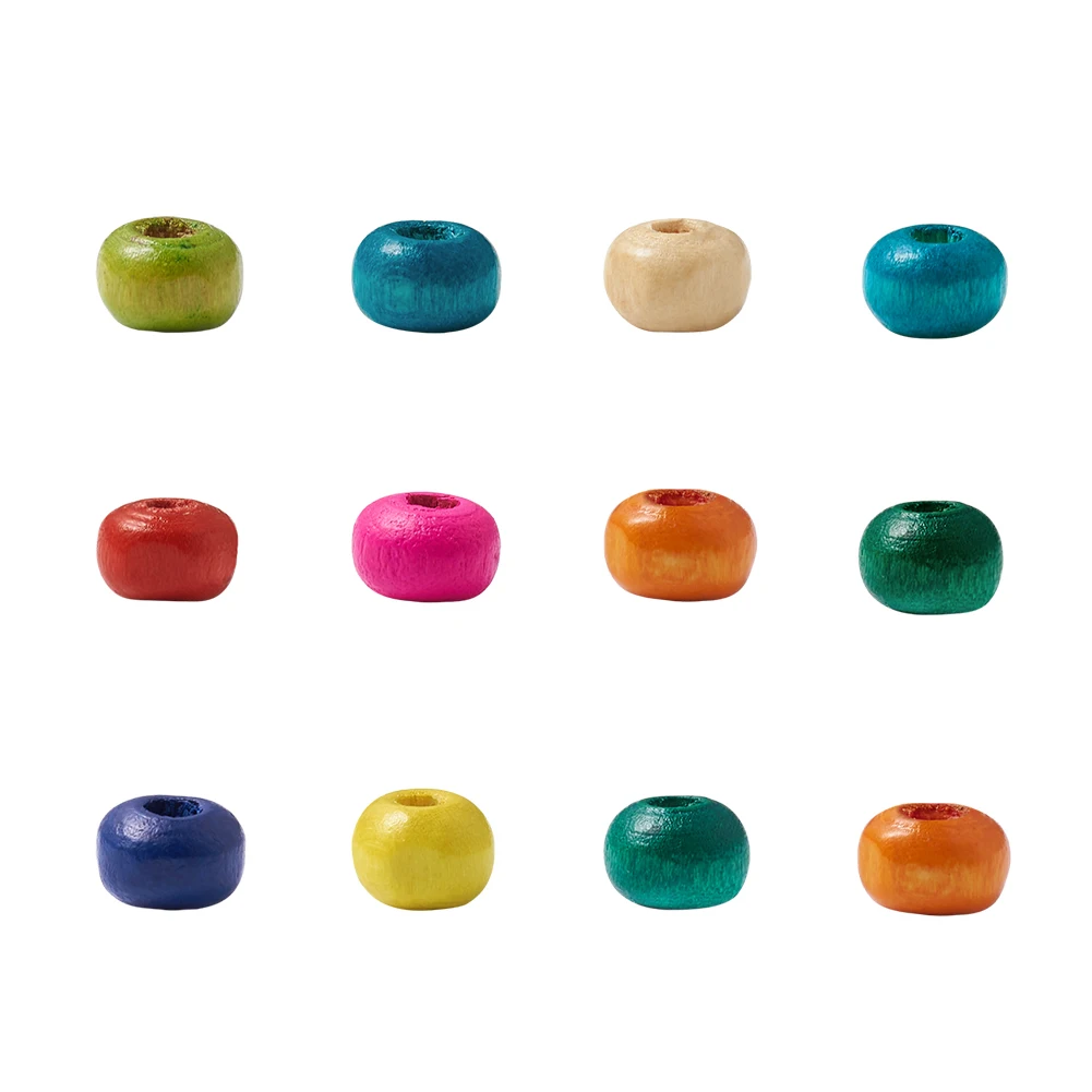 200 шт Разноцветные деревянные счеты для детей DIY окрашенные без свинца около 5 5x4