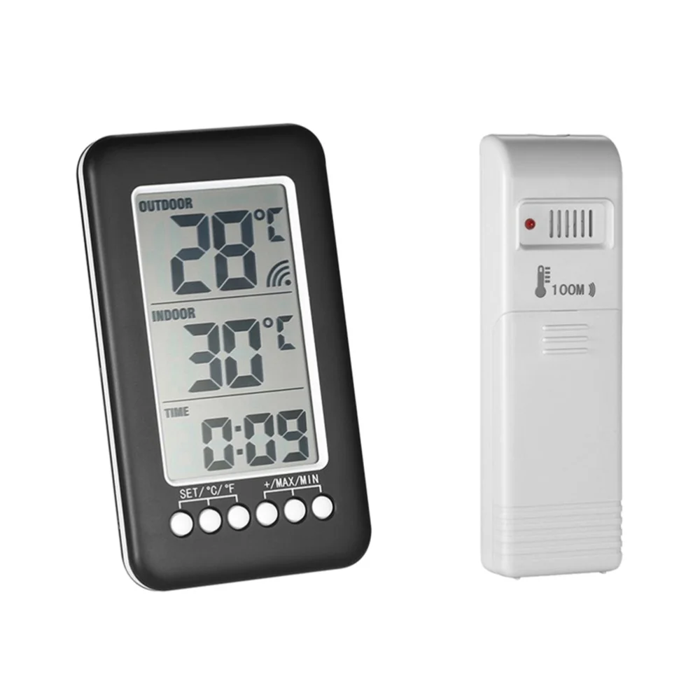 

Wireless Indoor Outdoor Digital Clock Temperature Meter for Home Refrigerator Freezer