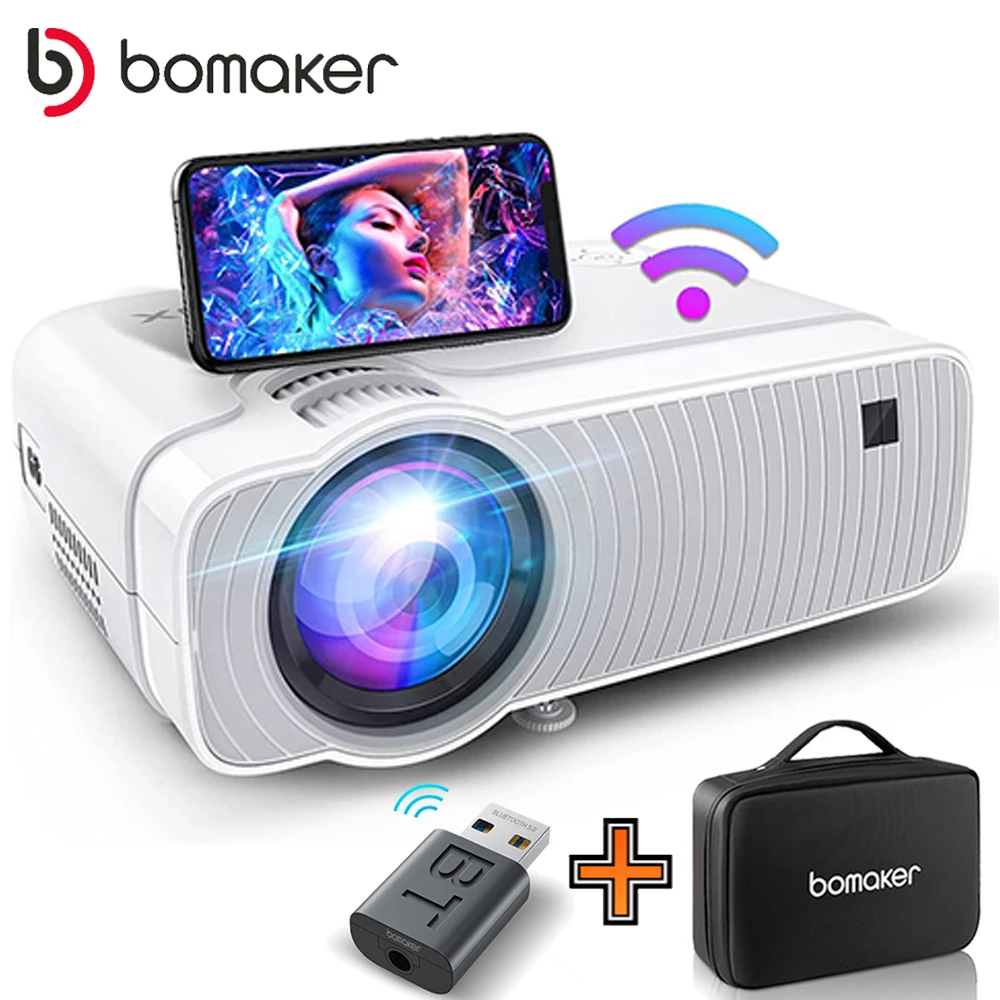 Мини-проектор BOMAKER HD 1280x720P светодиодный Android Wi-Fi | Электроника