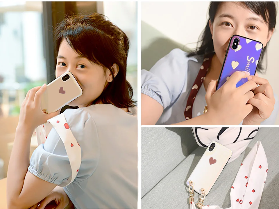 PZOZ Phone Case lanyard Strap For iPhone X XS MAX XR Shockproof Protection Case Anti-loss DIY Hang Wave Rope Fashion Neck Strap