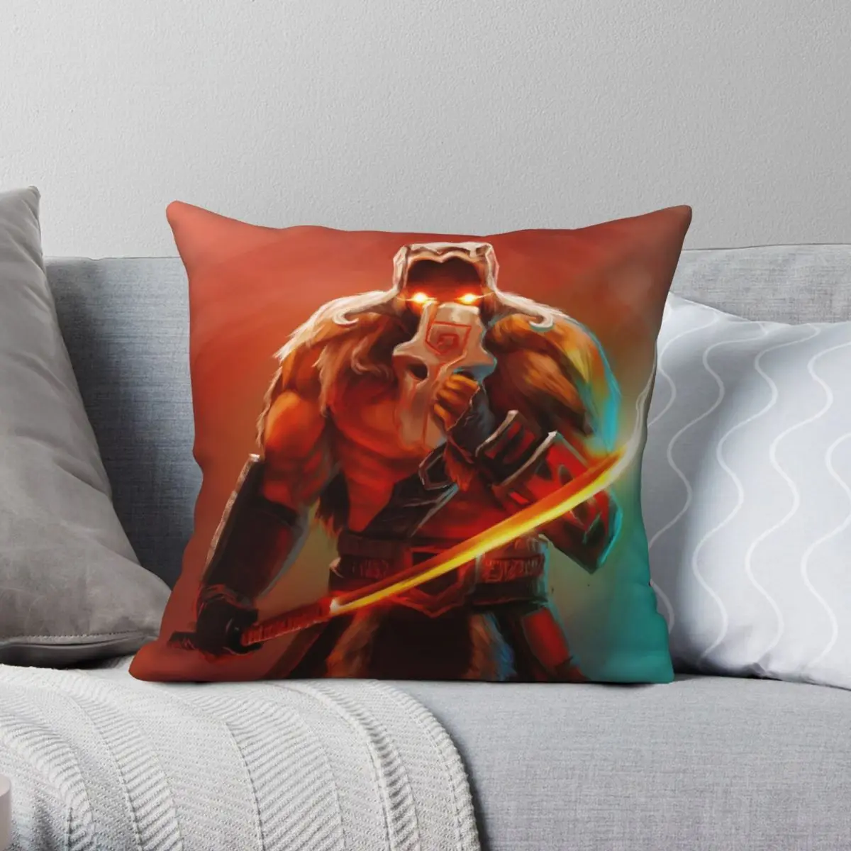 

Juggernaut Art Dota Square Pillowcase Polyester Linen Velvet Creative Zip Decor Pillow Case Sofa Seater Cushion Cover