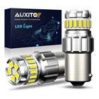 Светодиодные лампы AUXITO, 1156, 7506, BA15S, P21W, P215W, Canbus, задние фонари для автомобиля, дневные ходовые огни, белые, 6500K, 12 В, 2 шт.