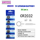 Кнопочные батареи CR2032 Antcdj 3 в ECR2032 DL2032 BR2032, литиевая батарея монетного типа CR 2032 для часов, электронных игрушек, пультов дистанционного управления, 10 шт.