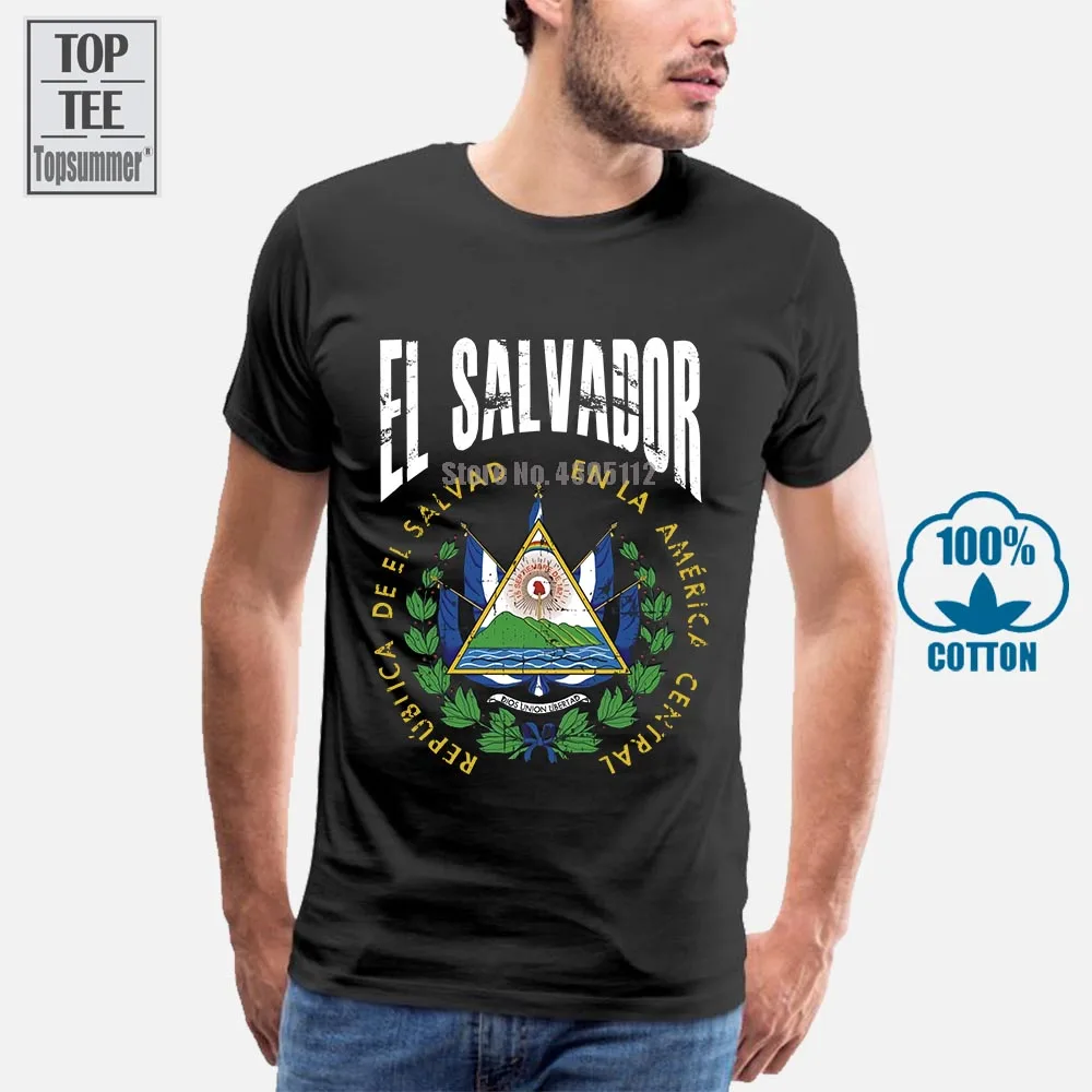 

Simple Short-Sleeved Cotton T-Shirt El Salvador T-Shirt The Savior Vintage Men'S Footballer