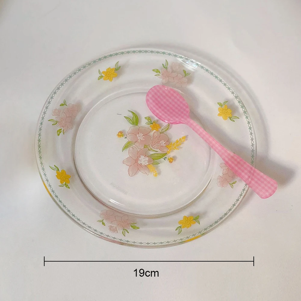

Pastoral Transparent Retro Dessert Plate Ceramic Cake Dessert Tray Salad Breakfast Dinner Meal Plate Wedding Party Tableware 1PC
