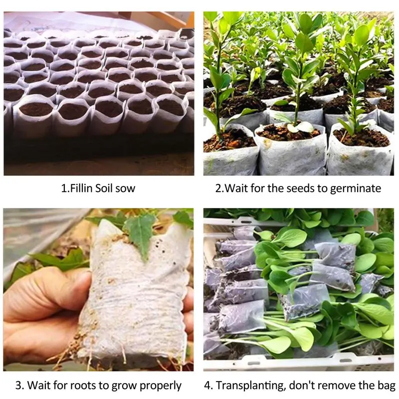 100 шт. нетканые ткани рост рассады сумки органические разложению разведение