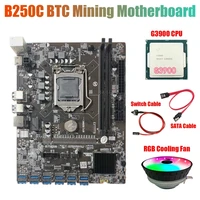 b250c mining motherboard with rgb fang3900 cpuswitch cablesata cable 12 pcie to usb3 0 gpu slot lga1151 support ddr4