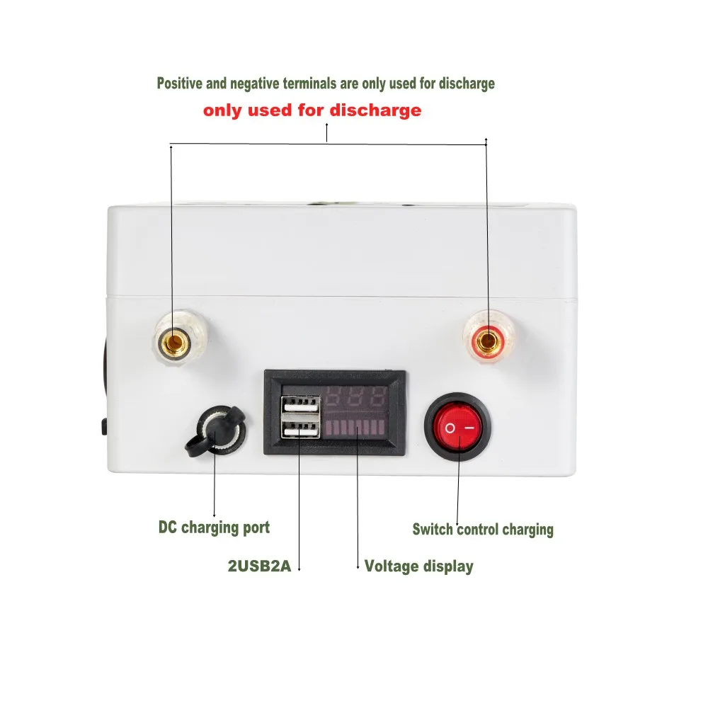 Аккумулятор литий-железо-фосфатный 12 В 25 Ач перезаряжаемый с прикуривателем BMS