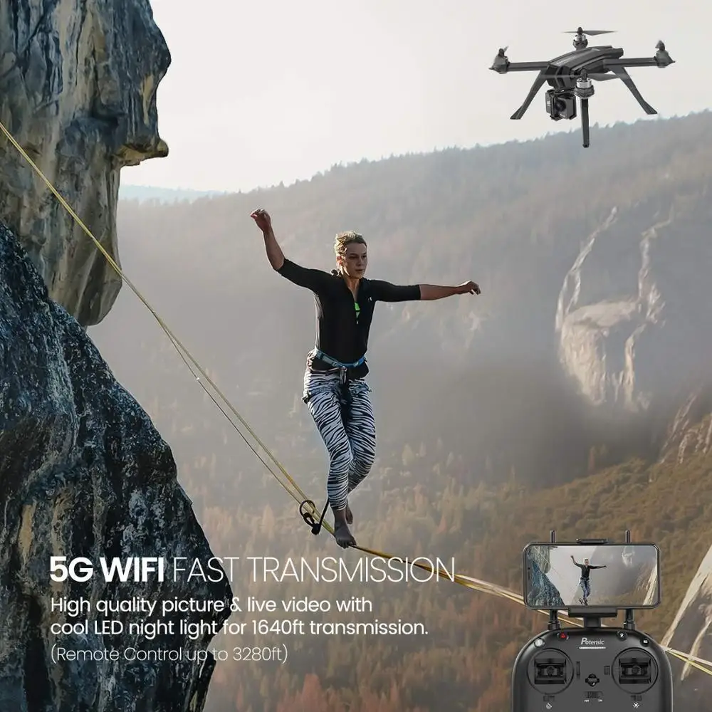 Potensic D85 gps Дрон с 2K FPV камерой 5G WiFi видео бесщеточный Квадрокоптер переносной чехол