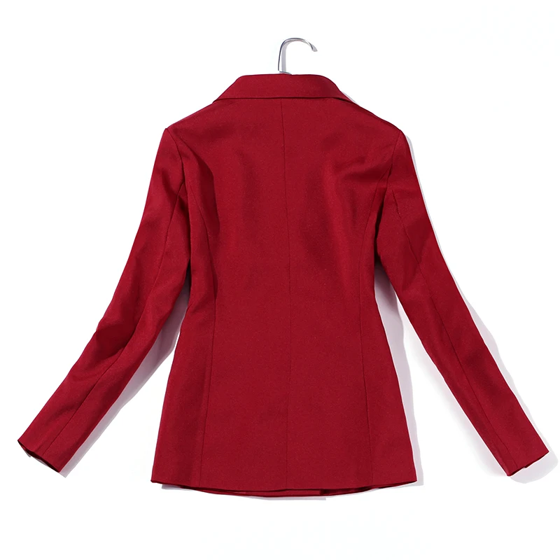 Женский костюм с брюками профессиональный офисный модный двубортный красный