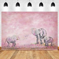 yeele cartoon birthday party pink photocall elephant photography backdrop photographic decoration backgrounds for photo studio