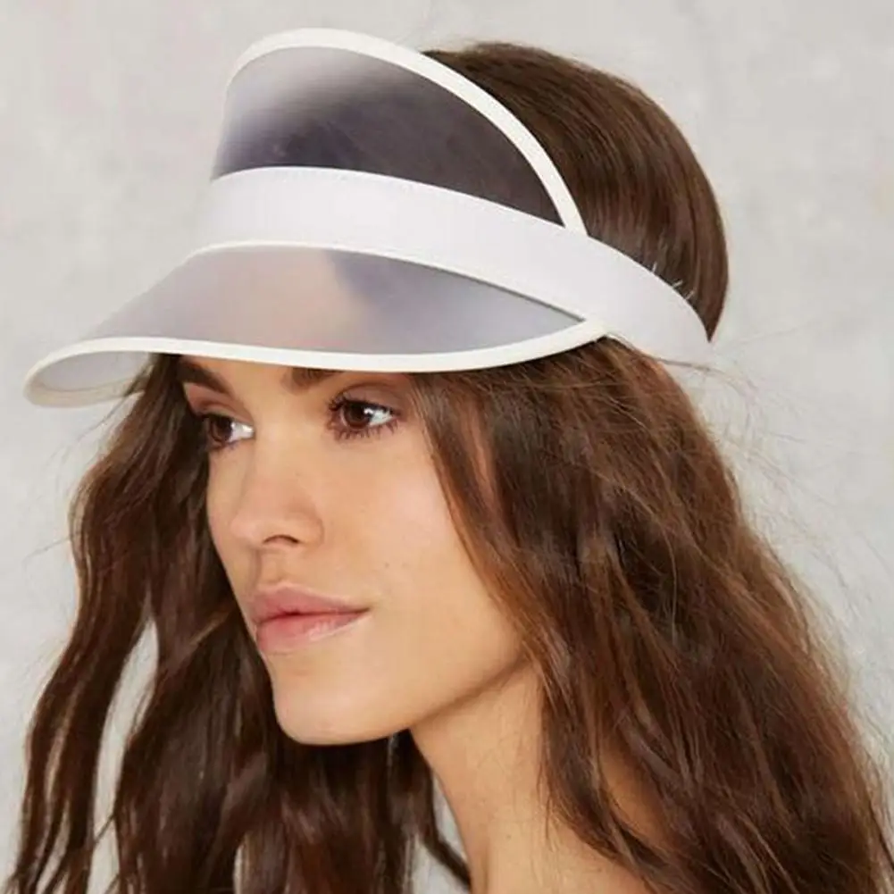 

Summer Neon Women Visor Hat Anti-UV Sun Cap Golf Sport Tennis Hat Transparent Elastic Hollow Top Men Sunscreen Cap Hot Wholesale