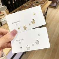 2020 new womens earrings delicate sweet butterfly ear stud a set earrings for women bijoux korean boucle gift jewelry wholesale