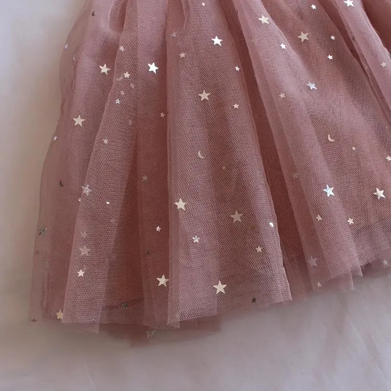 Мери ами Одежда для маленьких девочек С изображением луны и звезд платье с пышной