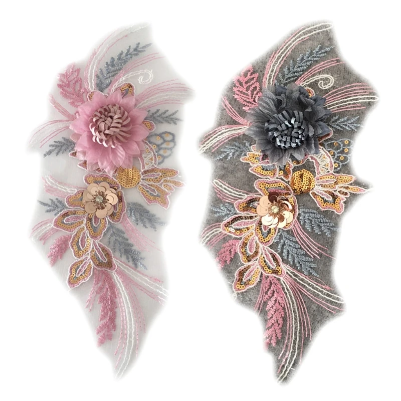 

Цветочные Розы, вышитые патчи для искусственного шитья, патч, DIY аксессуары ручной работы в стиле пэчворк D5QB