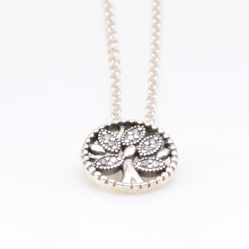 

Lorena Authentic 100% 925 Sterling SilverTree of Life Necklace Clavicle Chain for Women Gift