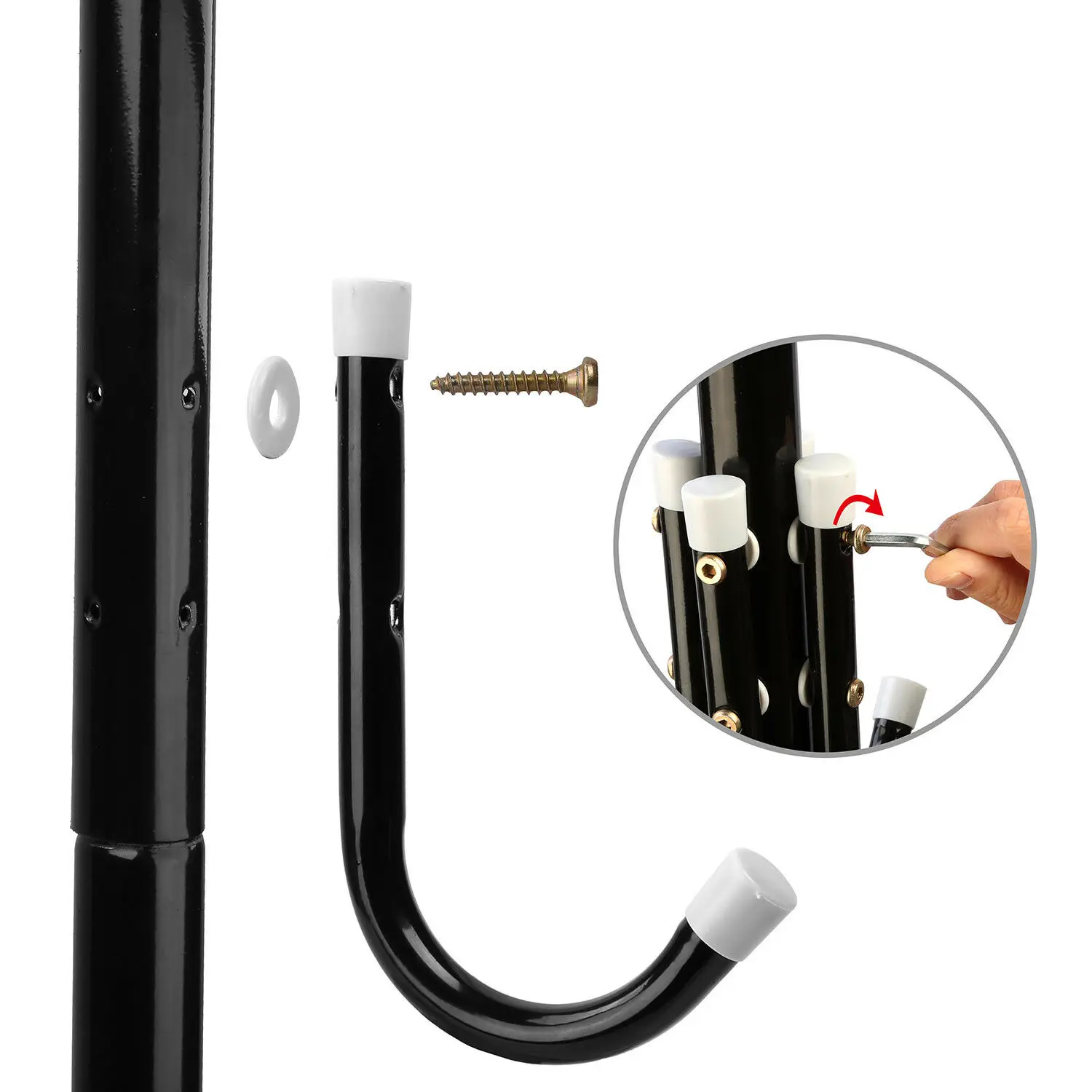 

Coat Rack Hat Stand Tree Clothes Hanger Umbrella Holder Metal Organizer 12 Hooks